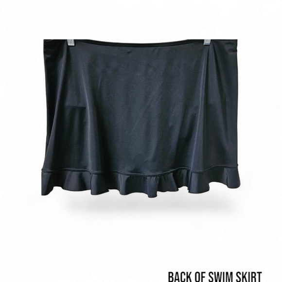 LANEBRYANT Plus Size Black Ruffle Hem MiniSwim skirt With Built In Brief Size 22 - Picture 8 of 10